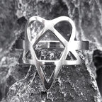 Steel Ring Heartagram Symbol Him Music Band Hollow