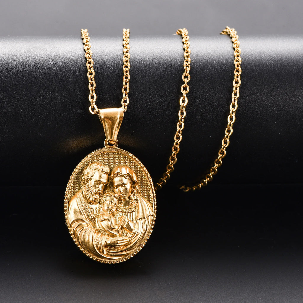 Jesus Cross Gold Pendant Necklace