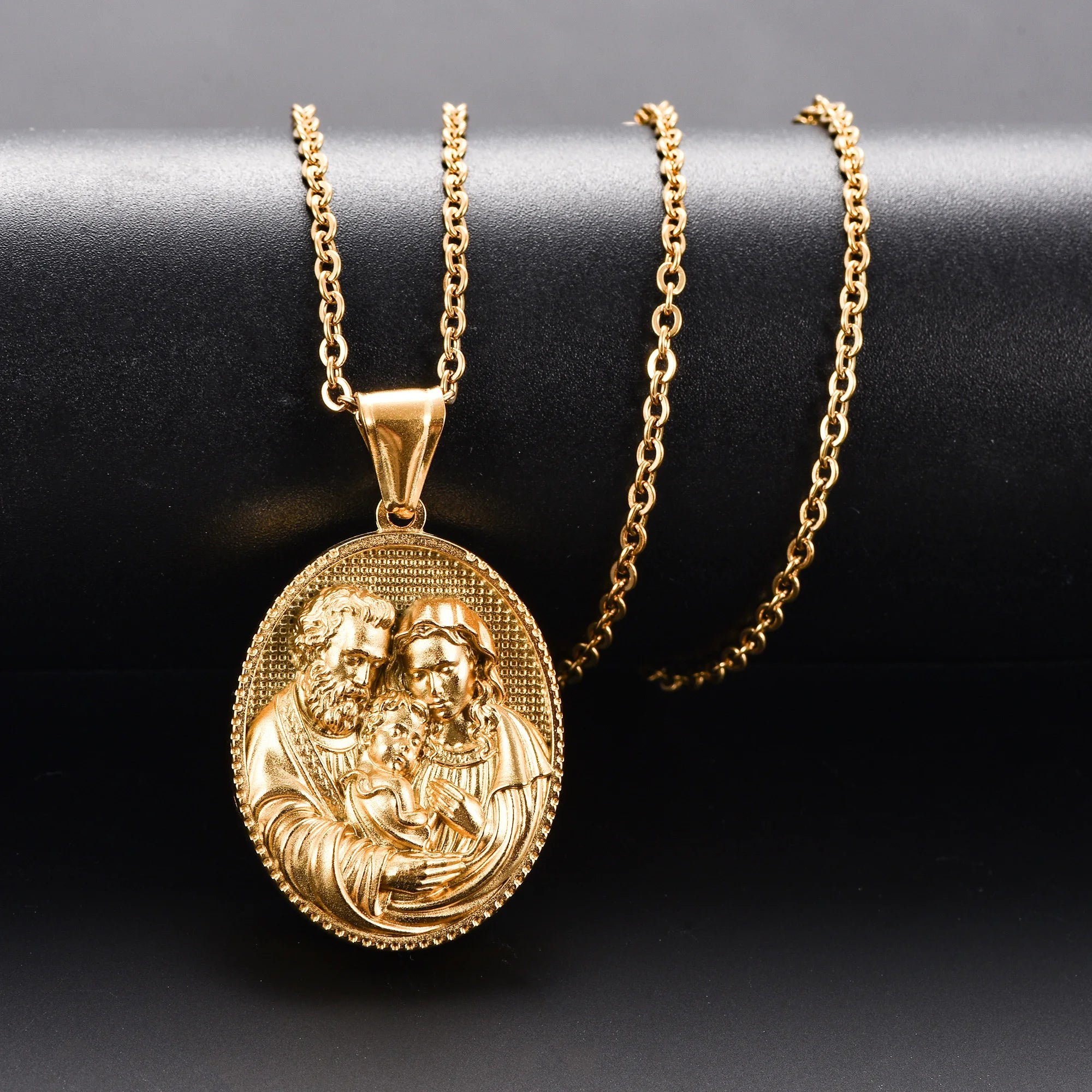 Jesus Cross Gold Pendant Necklace
