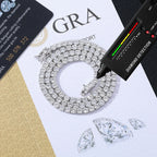 S925 Stering silver D VVS1 Moissanite Tennis Necklace 3/4/5/6mm GRA for Women Man Jewellery Zircon
