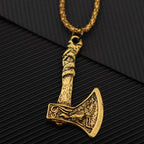 Fashion Wolf Totem Axe Necklace Wolf Head Amulet Pendant Hip Hop Punk Necklaces for Men Gothic Jewelry Party Personality Gift