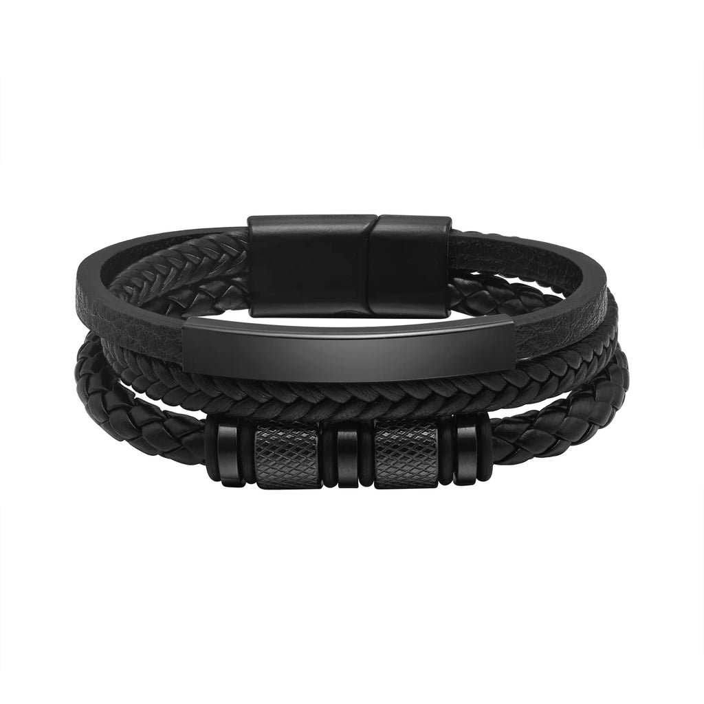 Viking Multi Layer Braided Leather Bracelet