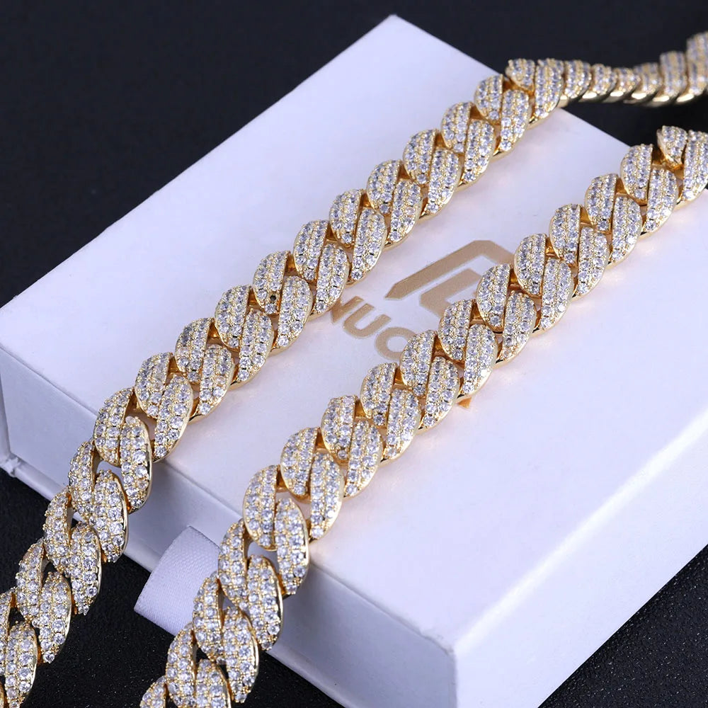 Iced Out Cuban Chain Necklace Stainless Steel 13MM