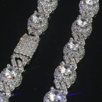 Gold Cuban Bracelet Iced Out 7.5MM Round Bead