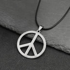 Steel Pendant Punk Peace Symbol Vintage Antique