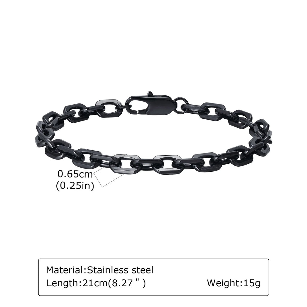 Black Byzantine Braided Bracelet — Stainless Steel
