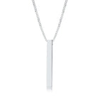 Vertical Bar Rope Cuban Chain Pendant — SS