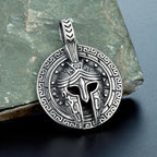 Spartan Mask Pendant 316L Stainless Steel Gothic Punk Viking Amulet Necklace For Men's Steel Color Adjustable Chain(50/60/70CM)