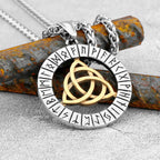 Viking Witch Celtic Knot Pendant Necklace Rune Stainless Steel Men Chain Odin Gothic Necklace Protection Amulet Jewelry
