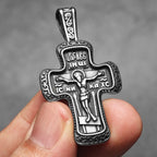 Jesus Cross Rune Pendant — Stainless Steel