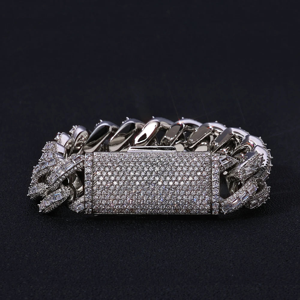 Iced Out Cuban Chain Stainless Steel 18MM 3-Row
