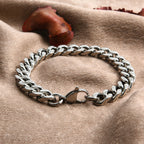 316L Stainless Steel Cuban Chain Bracelet For Men Punk Hand Chain Male Jewelry Accessories 8mm-14mm Wide