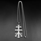 Caravaca Cross Pendant Necklace — Stainless Steel