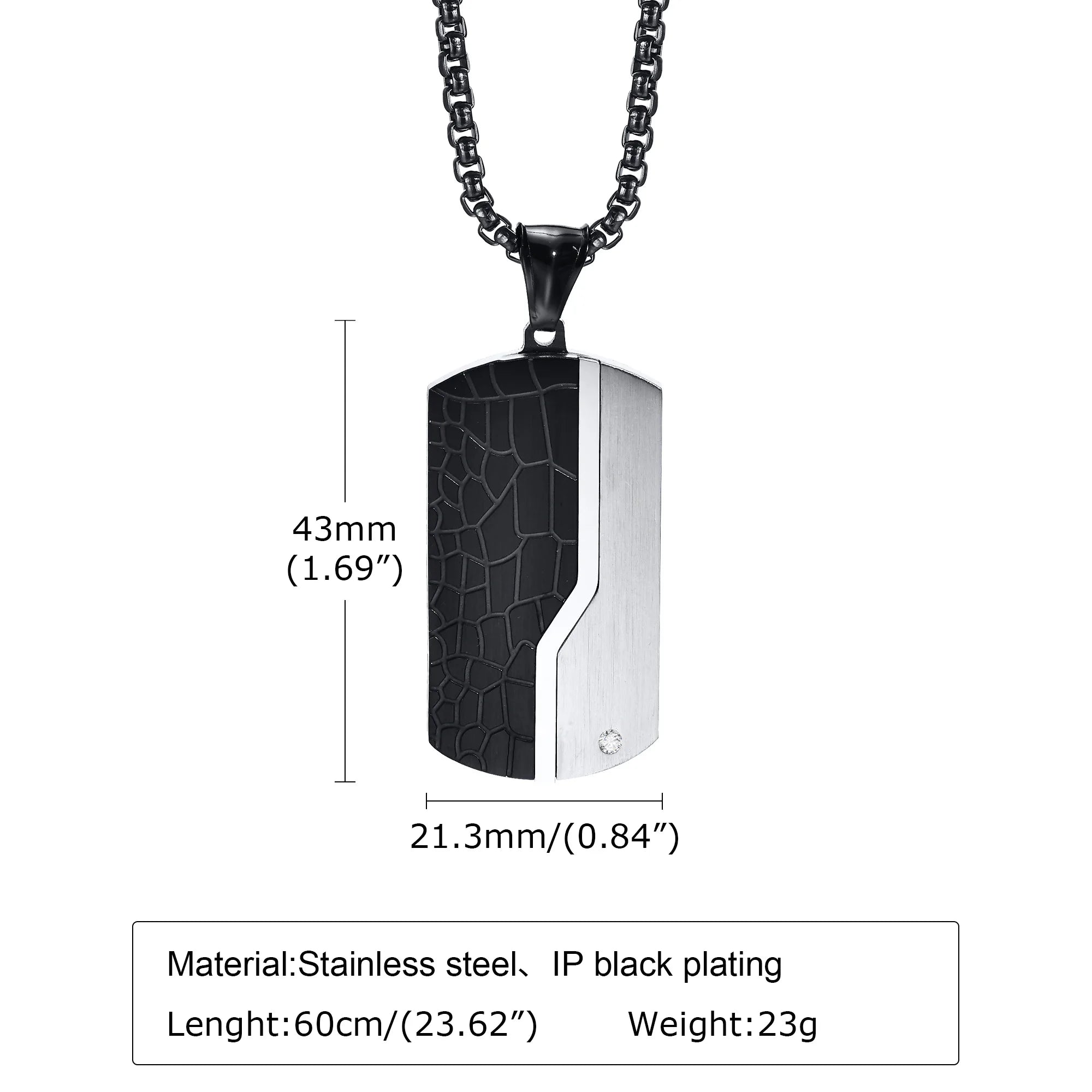 Men's Stylish Dog Tag Pendant Necklace, Stainless Steel Geometric Dog Tag Necklace, Fashion Casual Jewelry Gifts for