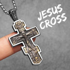 Jesus Cross Pendant Necklace — Stainless Steel