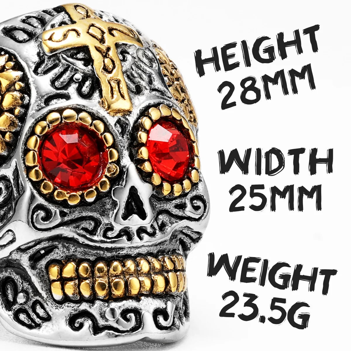 Cyberpunk Skull Ring — Stainless Steel