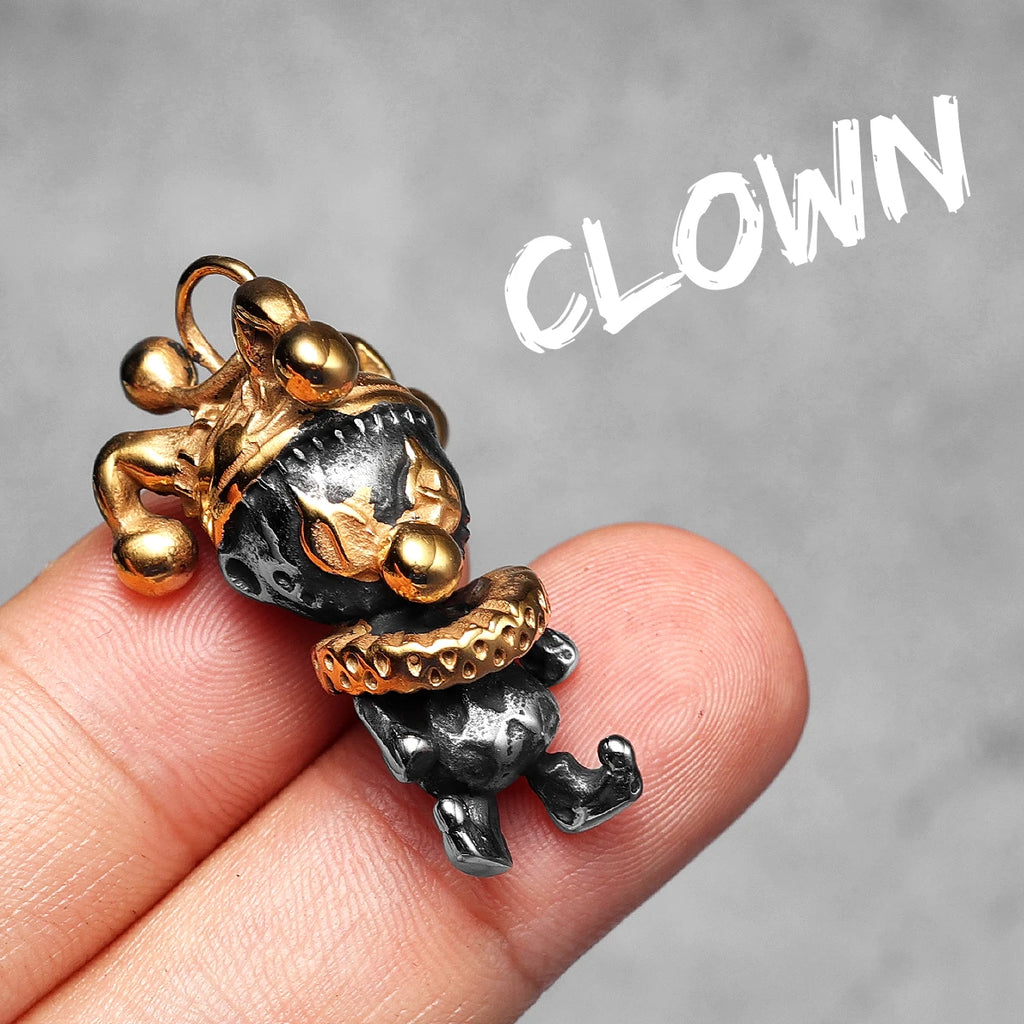 Clown Pendant Necklace — Stainless Steel