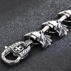 Gothic 8pcs Wolf Heads Chain Bracelet for Man Stainless Steel Mens Bracelets Unique Masculine Jewelry Gifts for
