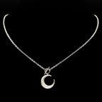 Moon Silver Pendant Sterling Crescent Toggle Choker