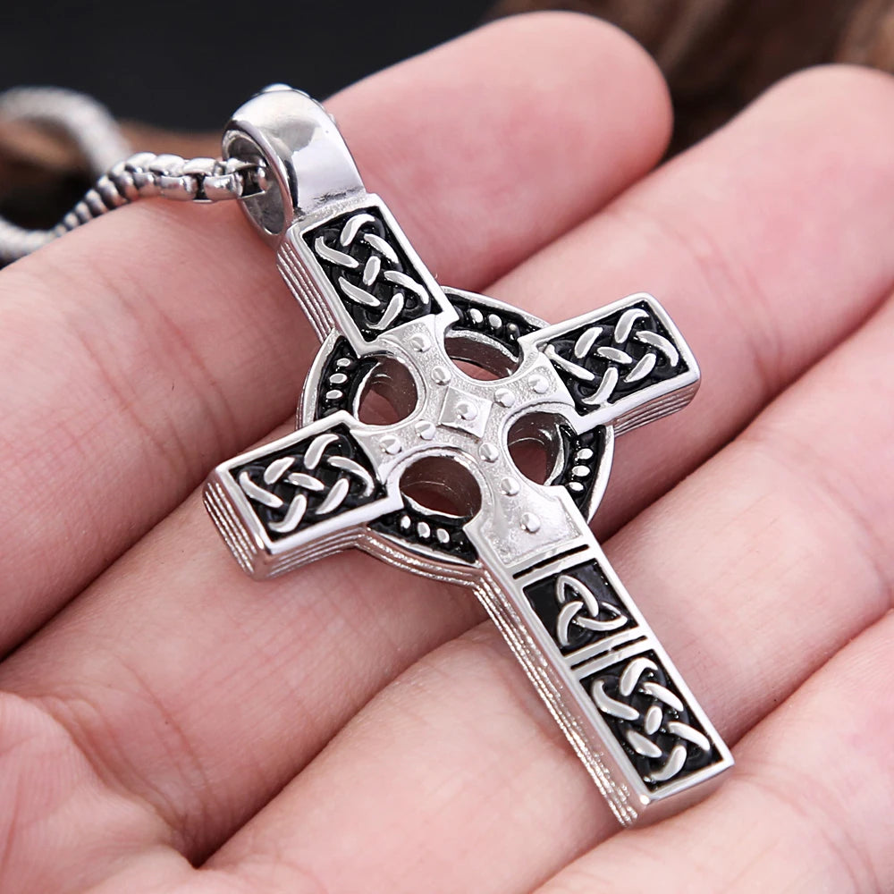 Celtic Cross Steel Pendant Vintage 316L Nordic
