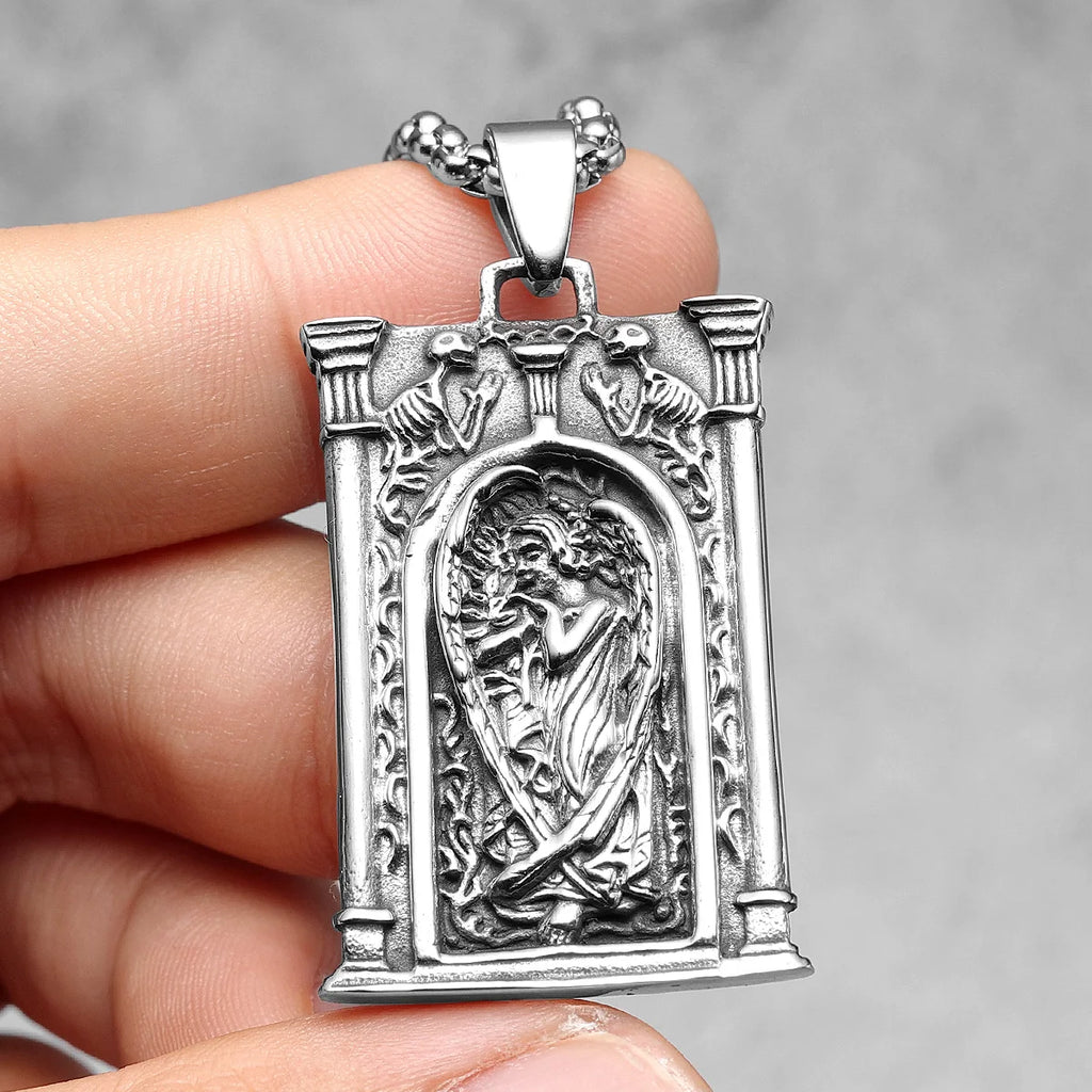 Angel Gabriel Pendant Necklace — Stainless Steel