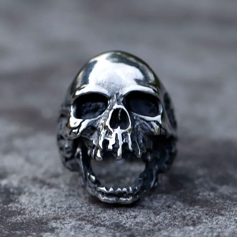 Large Skull Ring — Stainless Statement Gothic