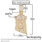 Crown Jesus Pendant Necklace Iced Out 3D