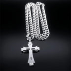 Cross Layered Pendant Necklace — Stainless Steel