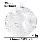 7Pcs No Fade Stainless Steel Wicca Moon Sun Egyptian Ankh Life Cross Pendant DIY Fatima Hand Turkish Evil Eye кулон Jewelry