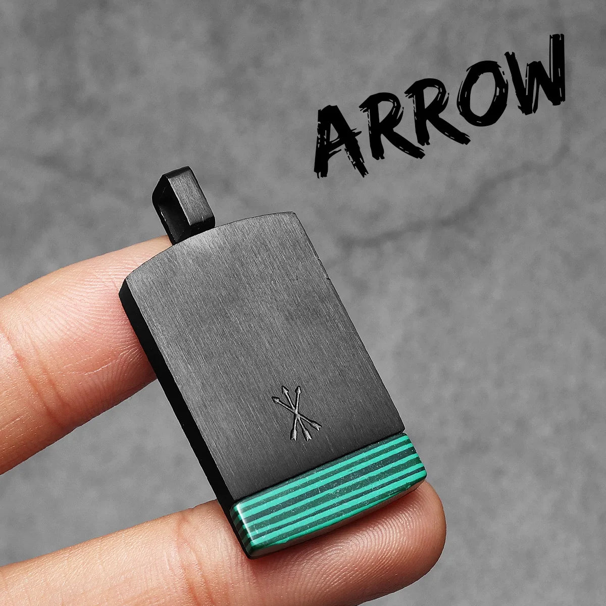 Arrow Tag Pendant Necklace — Stainless Steel