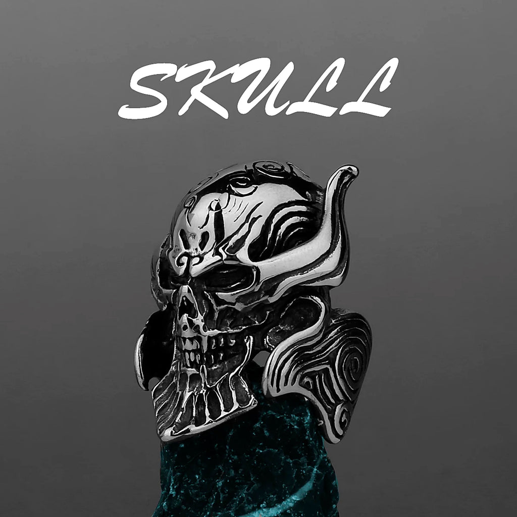 Stainless Steel Ring Domineering Wolf Tooth Armor Men's High Quality Fashion Biker Red Eye Hell Devil Ring Jewelry
