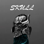 Stainless Steel Ring Domineering Wolf Tooth Armor Men's High Quality Fashion Biker Red Eye Hell Devil Ring Jewelry
