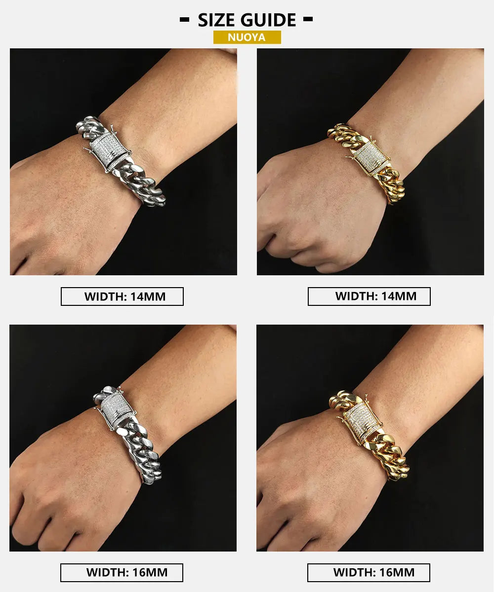 Iced Out Cuban Chain Necklace Stainless Steel 6-16MM