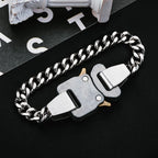 Hip-hop Functional Buckle Thick Chain Metal Lock Necklace Bracelet Personality Street Men and Women Accessories Gift