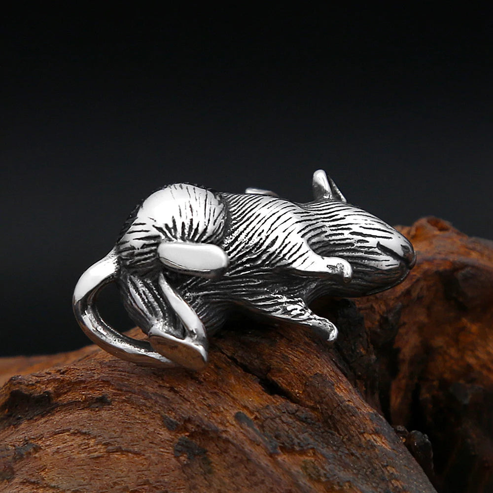 Rat Steel Pendant Vintage Gothic Mouse 316L Animal