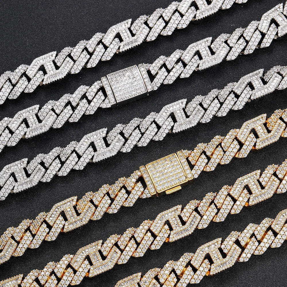 Iced Out Cuban Chain Necklace Stainless Steel 15MM