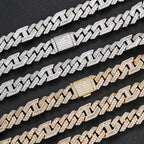 Iced Out Cuban Chain Necklace Stainless Steel 15MM
