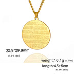 VASSAGO Muslim Allah Necklace Islamic Allah Pendant Necklace Ayatul Kursi Islam Quran Allah Charm Eid Arabic Gift for