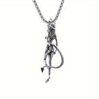 Gothic Succubus Pendant Necklace — Silver