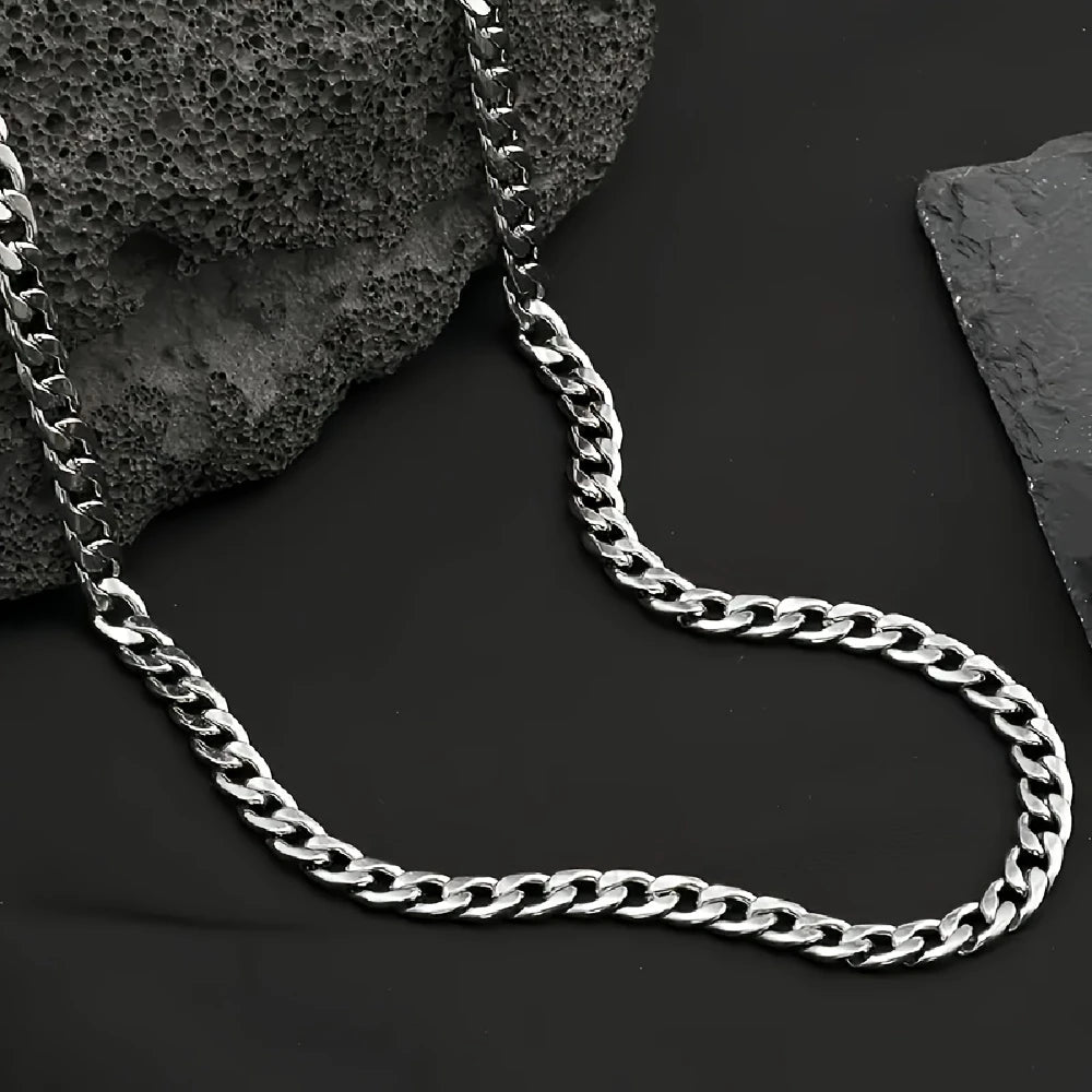 Cuban Link Chain Set 7mm Wide — 2 Pcs, 304 Stainless Steel