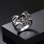 Fashion Gothic Bat Ring for Men, Non-fading Stainless Steel Creative Animal Rings, Punk Unique Design Finger Jewelry