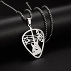 Retro Punk Music Guitar Necklace for Men Personalized Gothic Pendant Fashion Hip Hop Rock Singer Jewelry Gift