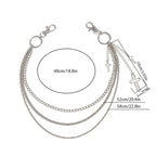 Punk Triple-Strand Star Charm Jeans Chain Keychain