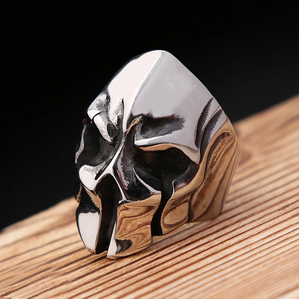 Spartan Helmet Steel Ring Vintage High Polished