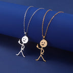 Middle Finger Pendant Necklace — Stainless Steel