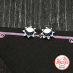 925 Silver Moon Sun Stud Earrings — Silver