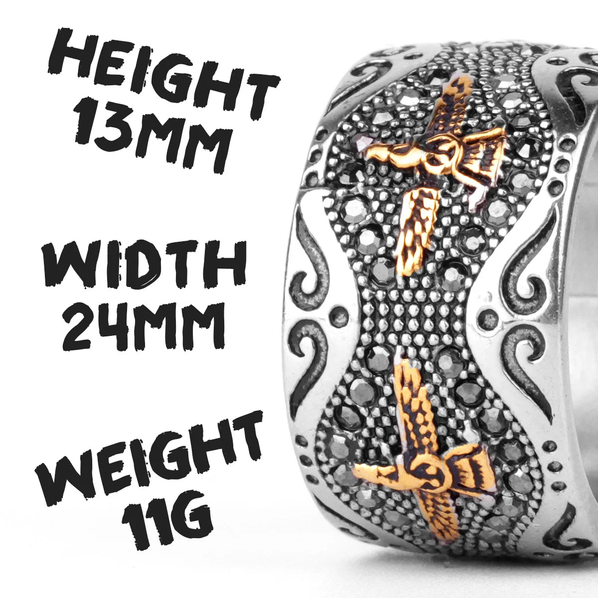 Ancient Historical Persia Zarathustra Stainless Steel Men Rings Luxury Punk HipHop for Biker Jewelry Creativity Gift