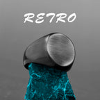 Simple Punk Retro Black Stainless Steel Mens Rings for Women Couple Lover Boy Girlfriend Biker Jewelry Creativity Gift