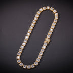 Uwin 10mm Square CZ Tennis Chain Luxury Bling Full Iced Out Necklace Men Miceo Pave Setting Jewelry Women Accessories New In
