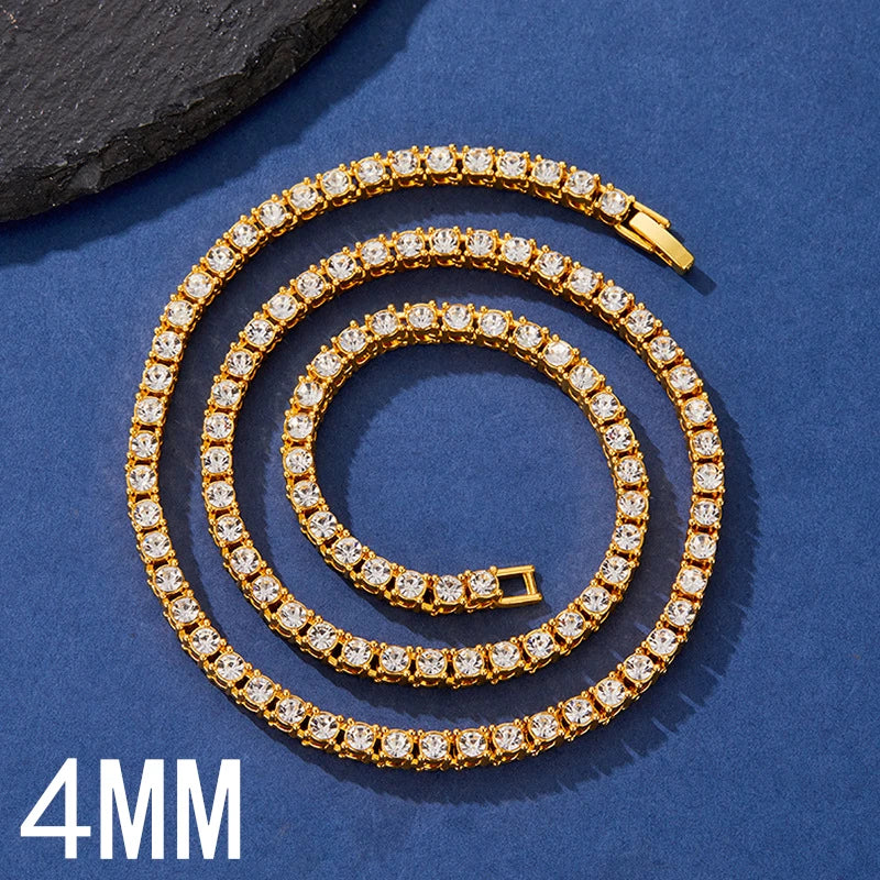 4mm Tennis Chain Necklace & Bracelet Set — Two-Tone